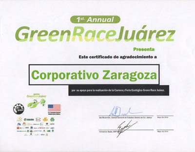Apoyo para la realización de la Carrera y Feria Ecológica Green Race Juárez