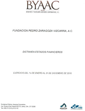 Dictámen 2016 - Fundación Pedro Zaragoza